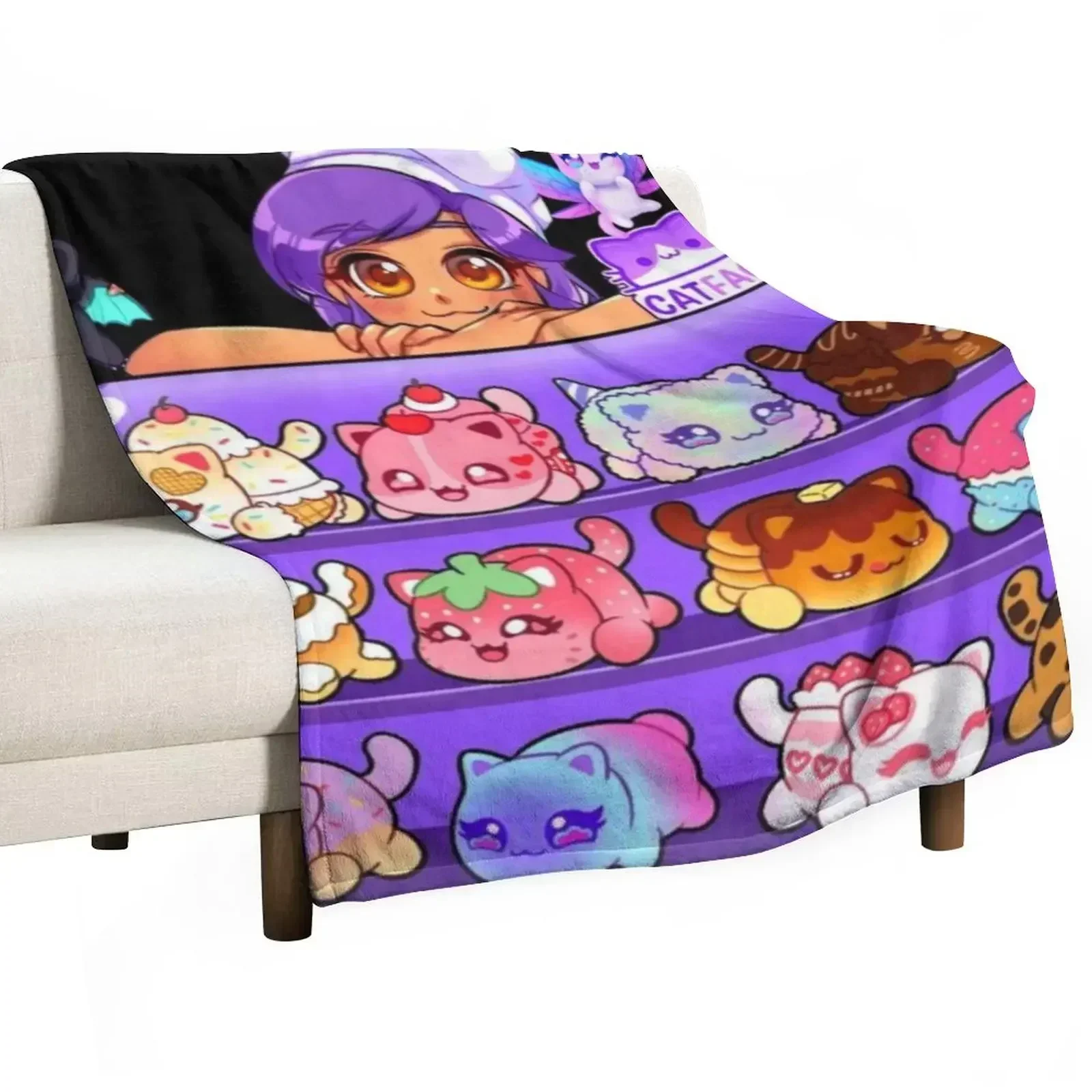 Aphmau Meow Plushies Anime Cats Throw Blanket For Sofa Thin Designers Bed covers wednesday Blankets