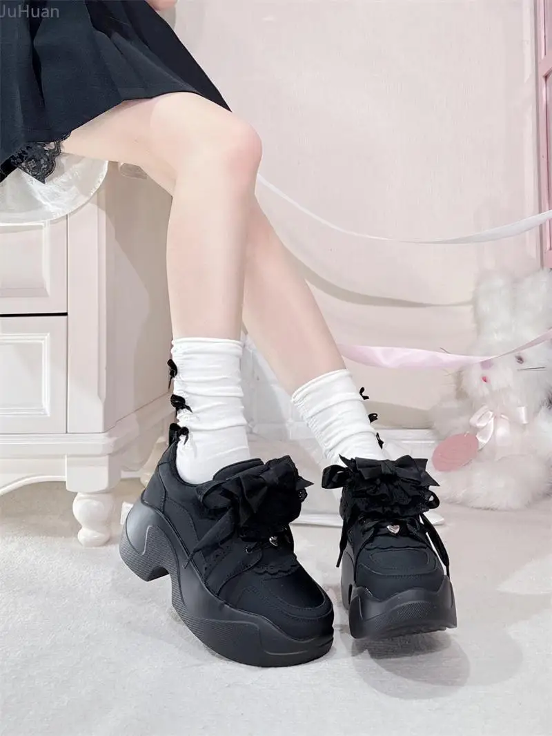 

2025 Original New Japanese Mine Series Water Color System Bow Lace Bow Sneakers Sweet Girl Versatile Women's Shoes All-match