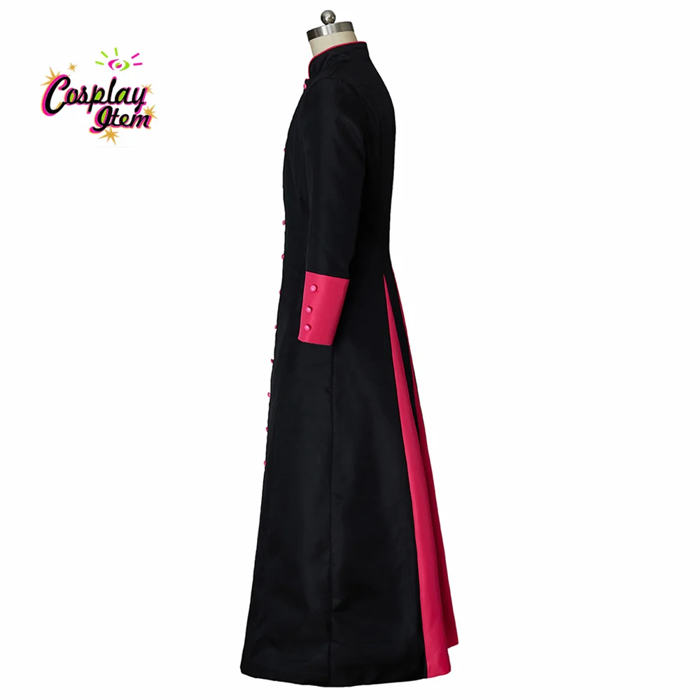 Church Priest Trench Jacket Cassock Clergy Robe Preacher Men Liturgical Stand Collar Single Breasted Minister Choir Roman Pastor