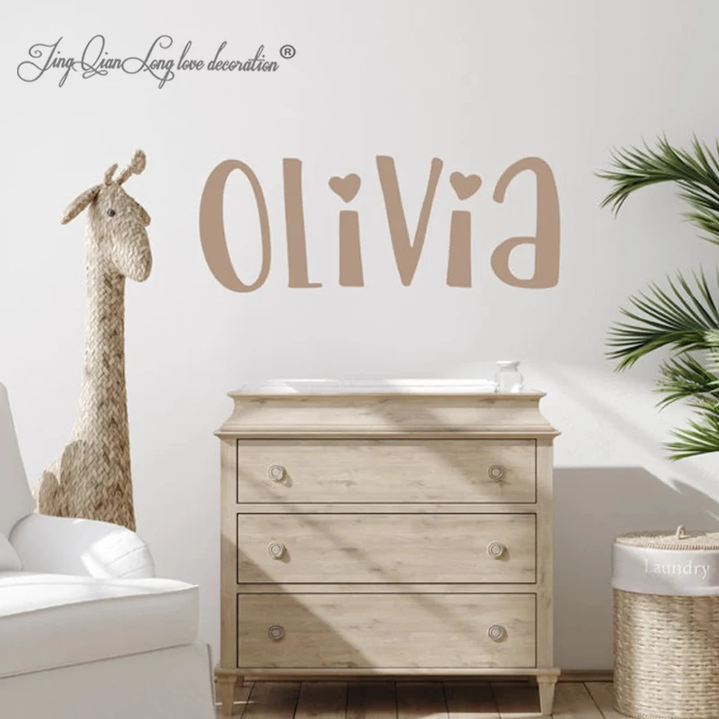 Custom NEW Personalized Wooden Name Sign HEART FONT - Custom Wall Art - Baby Name Sign For Nursery - Home Decor - Kids Bedroom S
