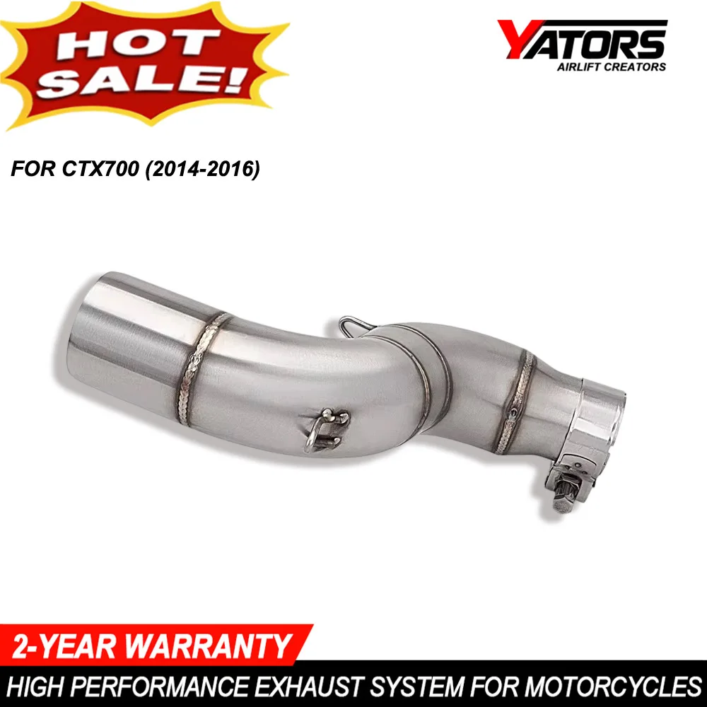 Motorcycle Exhaust PipesFor CTX700 CTX700N DCT Exhaust Muffler 50.8mm Modified Connect Tube Middle Link Pipe Elbow Espace