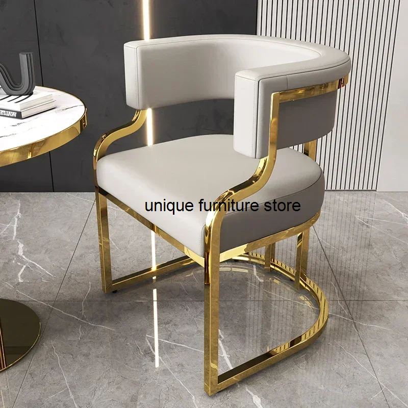 Hotel Makeup Chair Metal Floor Aesthetic Nordic Garden Chairs Accent Reading Sedie Sala Da Pranzo Dining Room Furniture WJ40XP