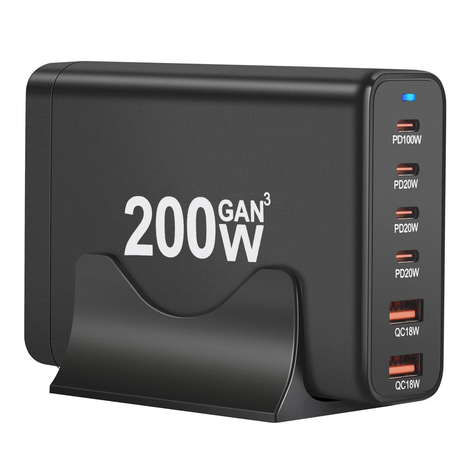 200W GaN 충전기, 6 포트 USB C타입 PD 충전기, 3.0 USB C타입 고속 충전기, 휴대폰 USB 충전기 