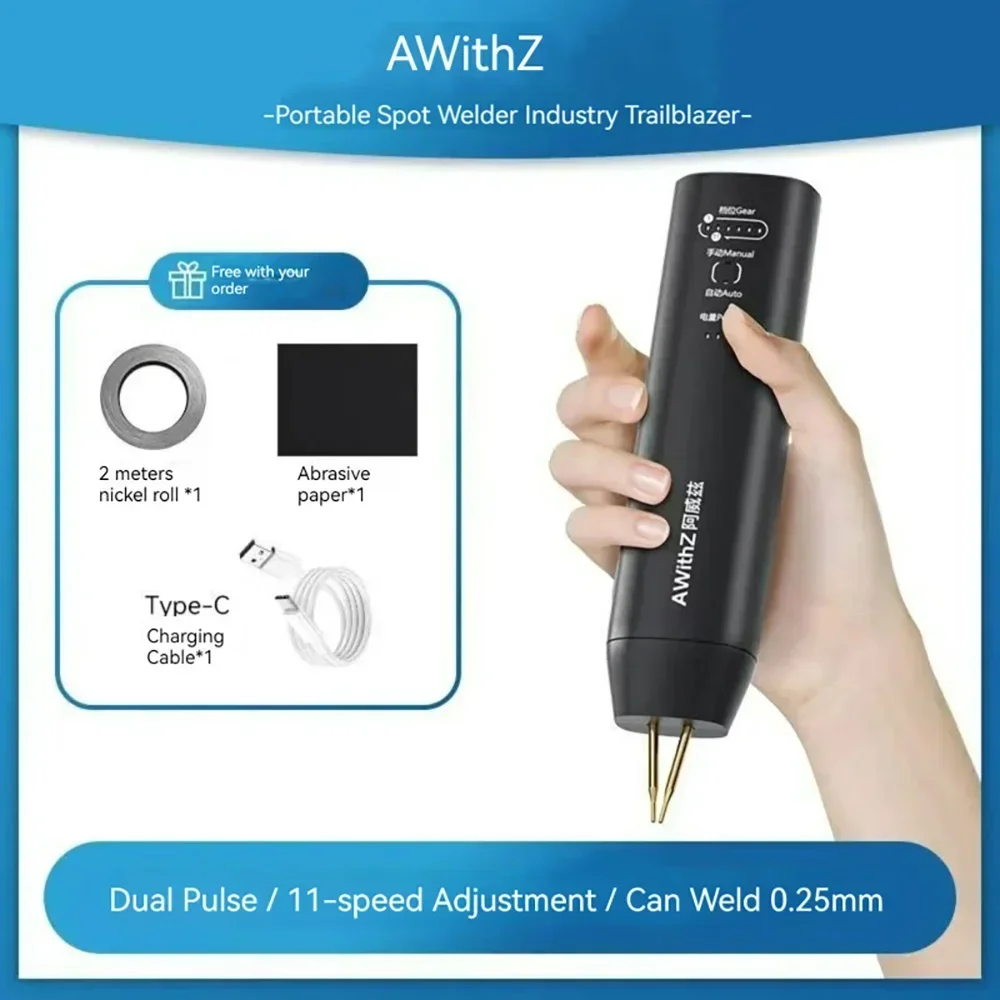 Awithz H1 4.2V Spot Welding Machine For 18650 Batteries Nickel Plates Strip Tape Diy Spot Welder Weld Points Soldering Iron