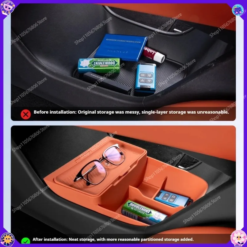 Silicone Under Console Storage Box For ZEEKR 7X Armrest Organizer Tray Car Interior Decor Anti‑Slip Accessories