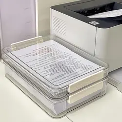 Desktop-organiserende opbergdoos, transparante plastic doos met grote capaciteit