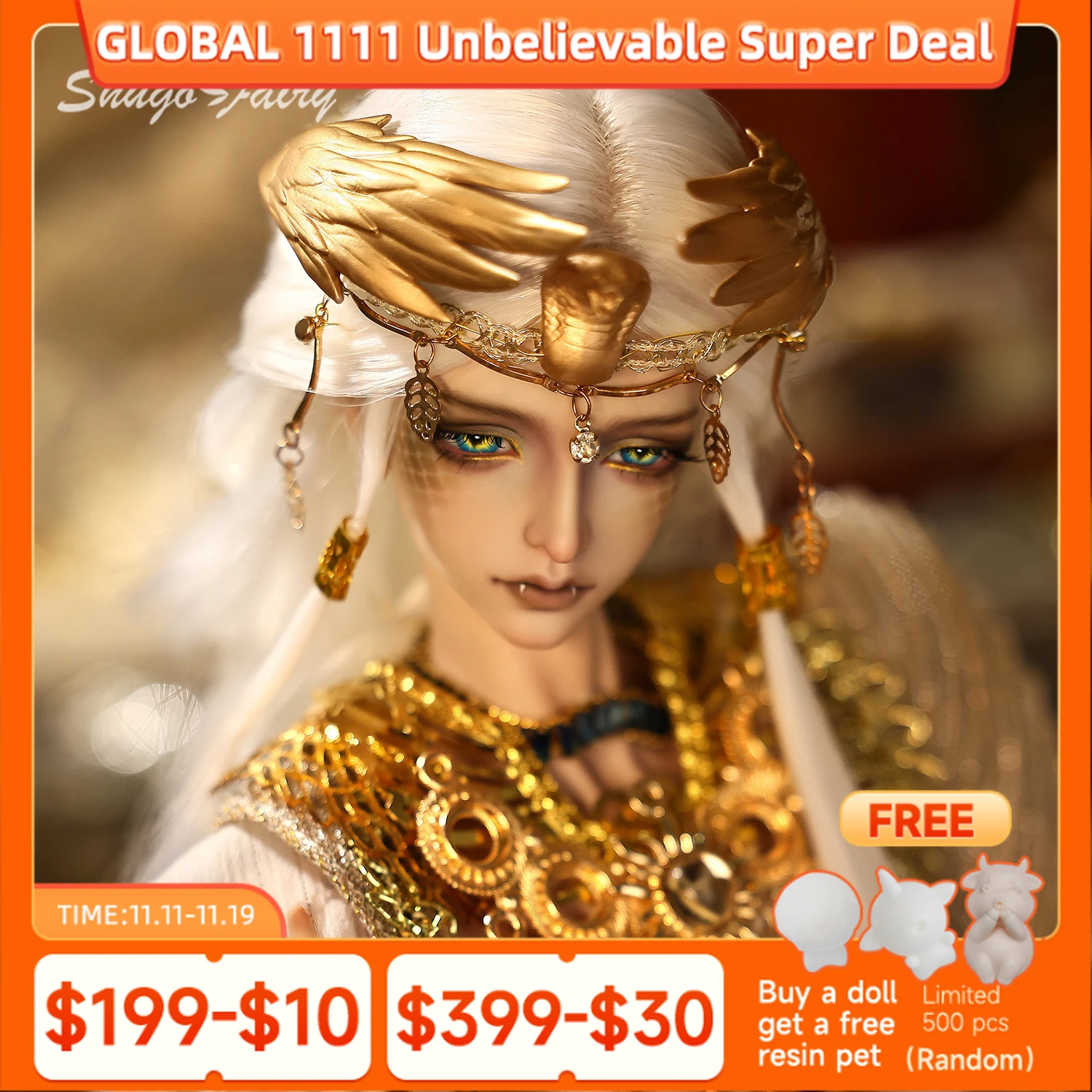 

1/4 кукла BJD Valac, полный набор B/C, древний египетский мифологический стиль, змея, божество мертвых, человеческие ноги, хвост, наряды ShugaFairy