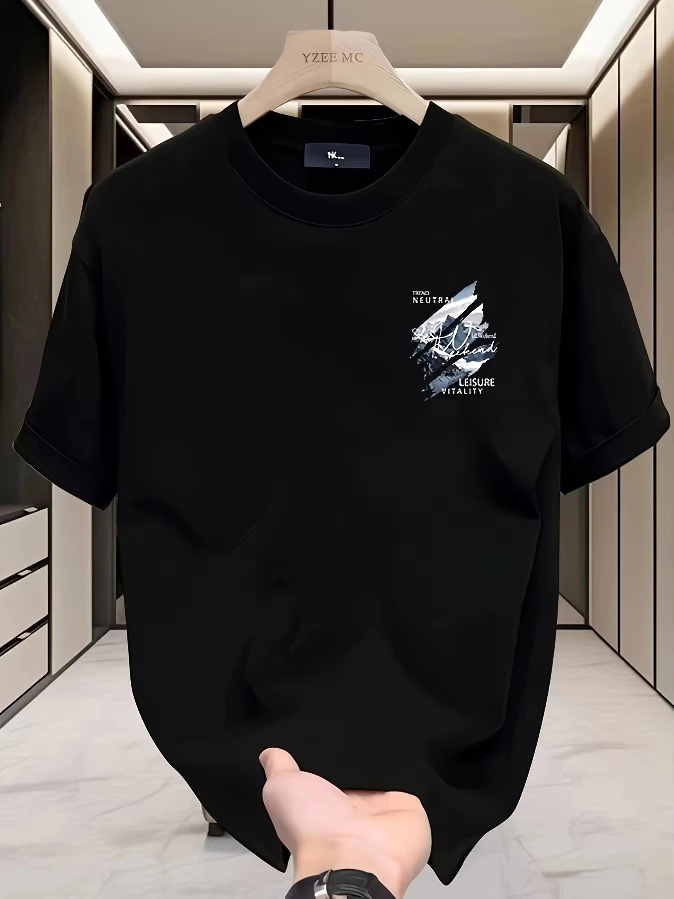 2026 New Men's Summer Trendy Printed Short‑Sleeve  Casual Street‑wear Style, Versatile Tee for Outdoor Outings & Daily Wear