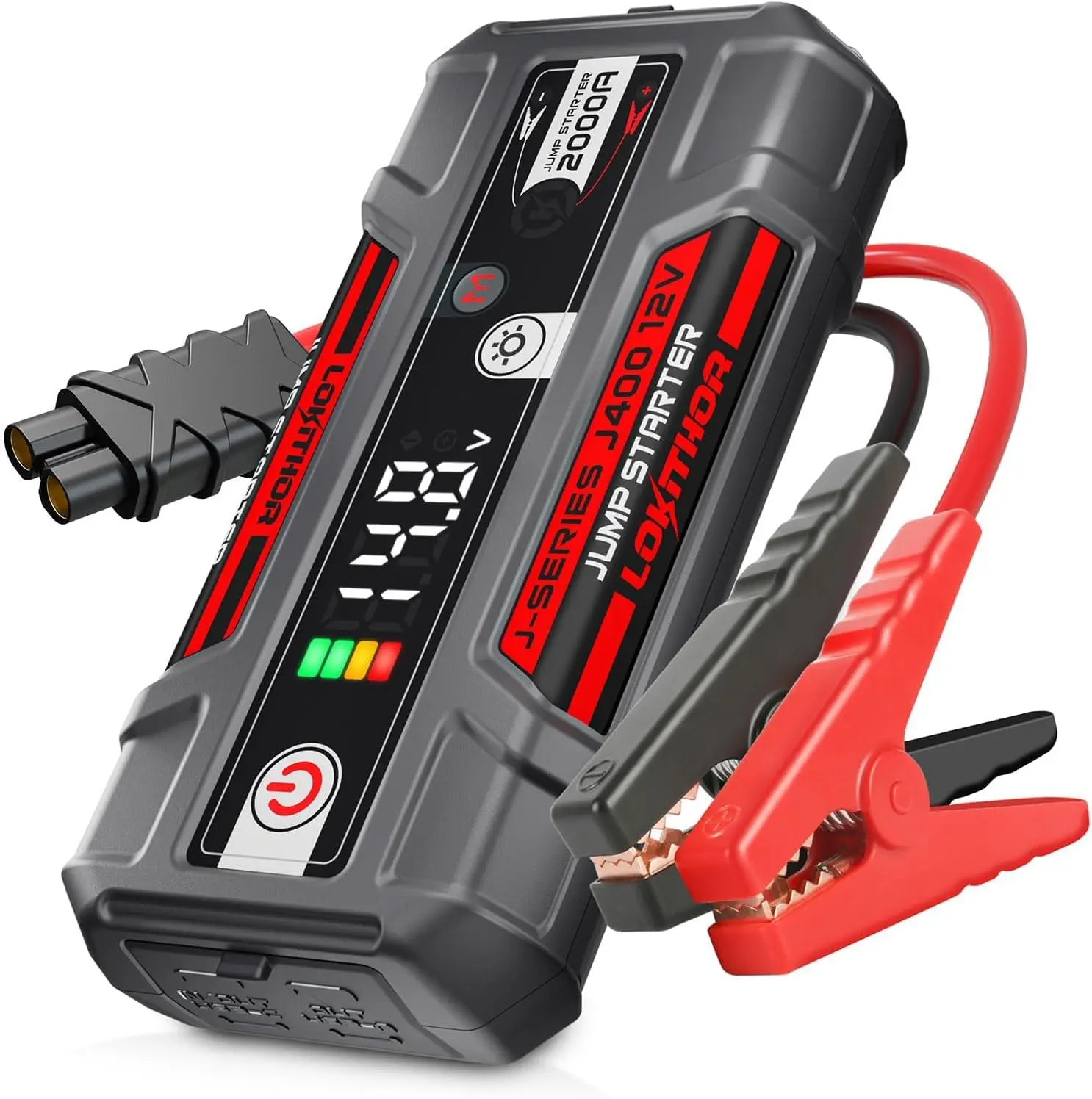 

2000A Portable Jump Starter with Smart Display, 12V Lithium Battery Booster for Gas & Diesel Engines Up to 8.0L