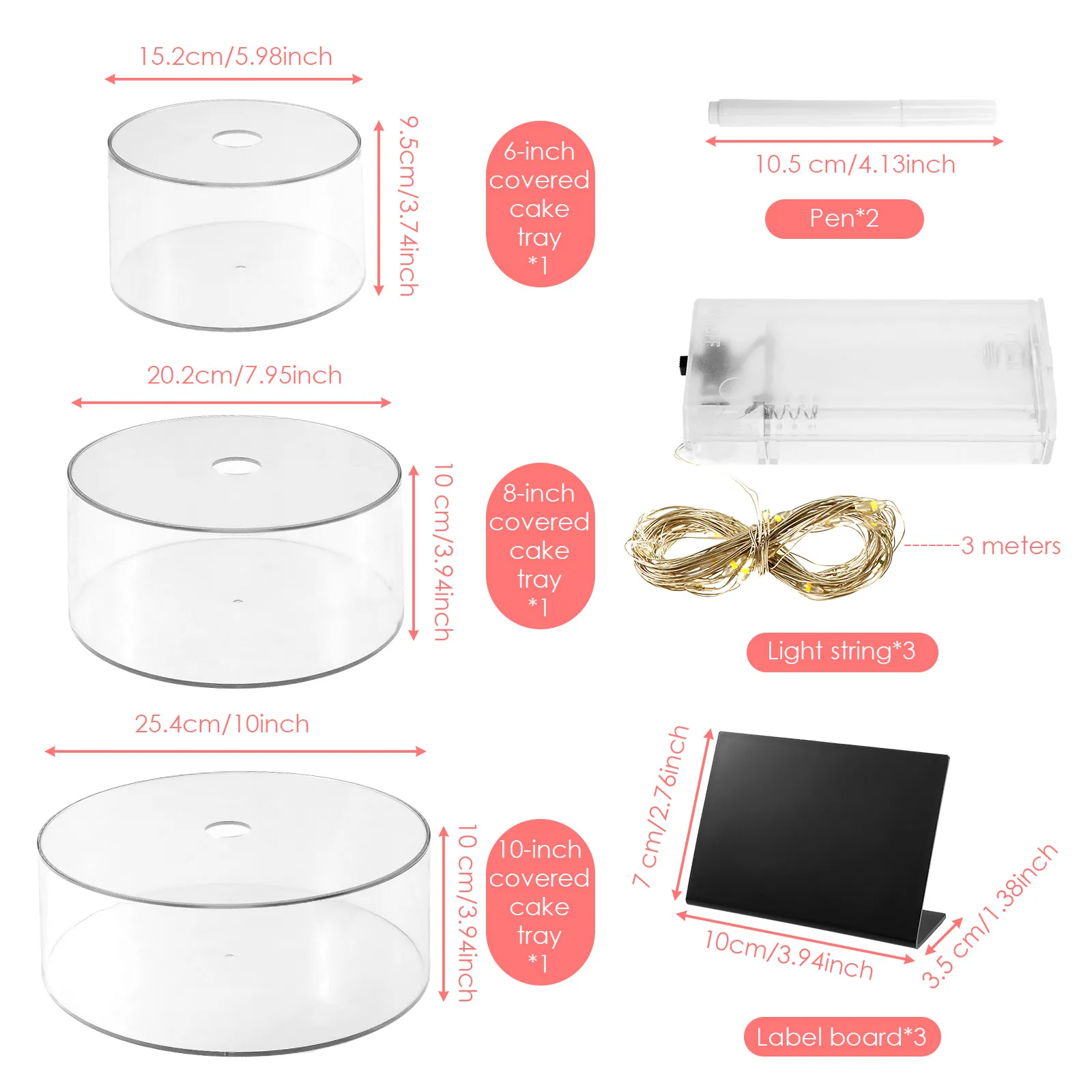 Acrylic Cake Stand Dessert Display Stand with Hollow Bottom Clear Fillable Cake Riser for Birthday Wedding Holiday Party Display