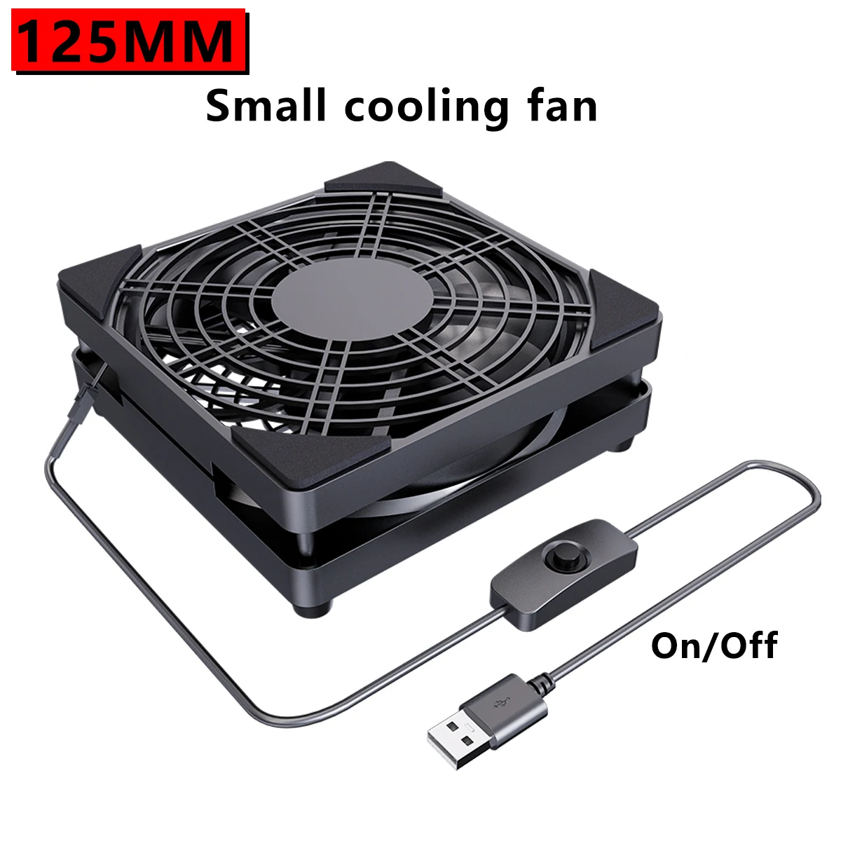 125mm USB Cooling Fan With On/Off Switch Silent Portable Cooler For Router TV Box Laptop Game Console Cabinet Mini Exhaust Fan