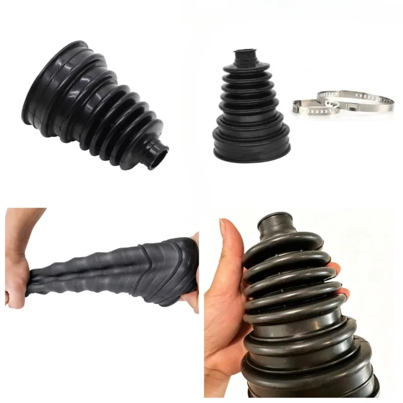 1set Universal Silicone CV Joint Dust Cover Kit, Anti-aging Anti-wear Protective Boot for Vehicle Drive Shaft Auto Repair