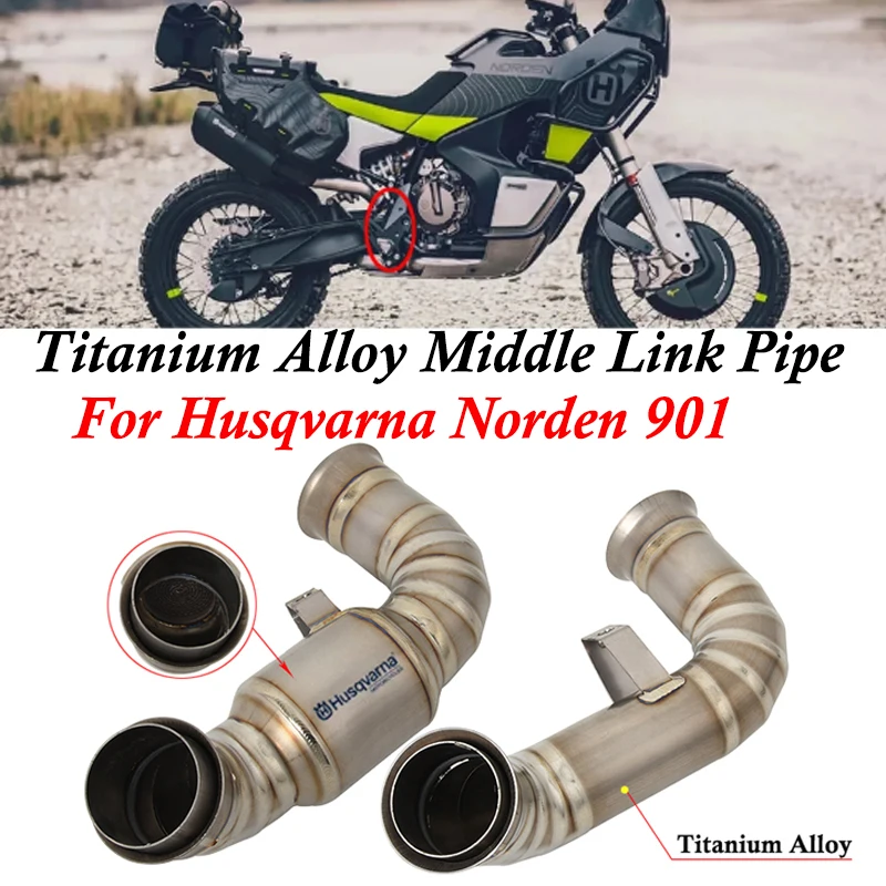 

Slip On For Husqvarna Norden 901 Motorcycle Exhaust Escape Moto Modify Muffler Titanium Alloy Middle Link Pipe