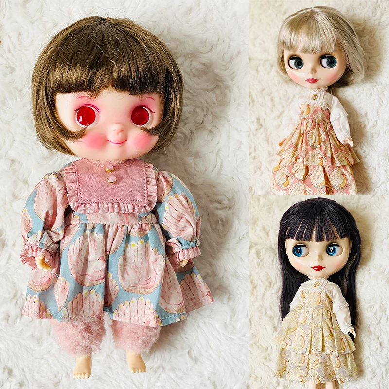 YESTARY BJD Blythe Doll Accessories Dolls Clothes French Vintage Dress Blythe Doll Clothes 1/6 Cute Sets For Girls Birthday Gift