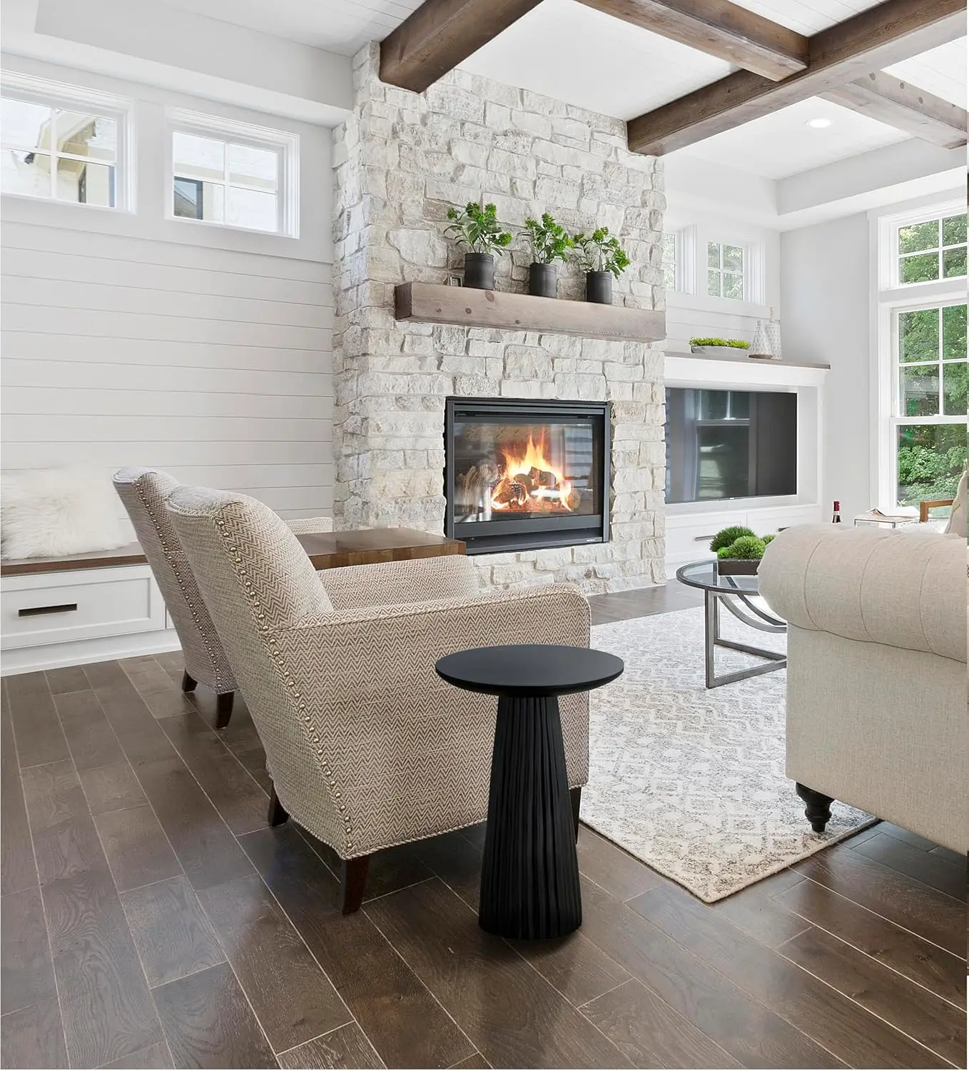 Jai Black Finished Wood Side Table