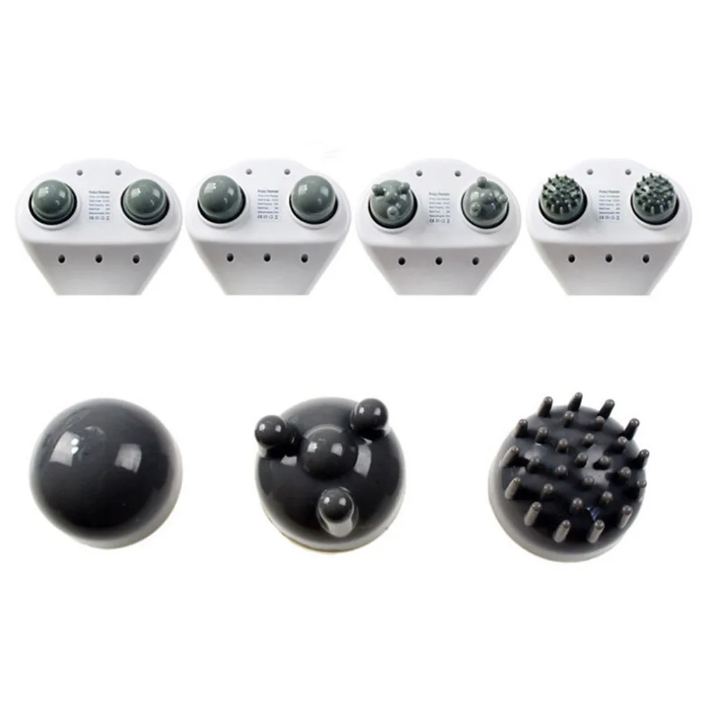 

Белый электрический ручной перкуссионный аппарат для глубоких тканей с двойной головкой, средство для снятия мышц всего тела, многофункциональное боли