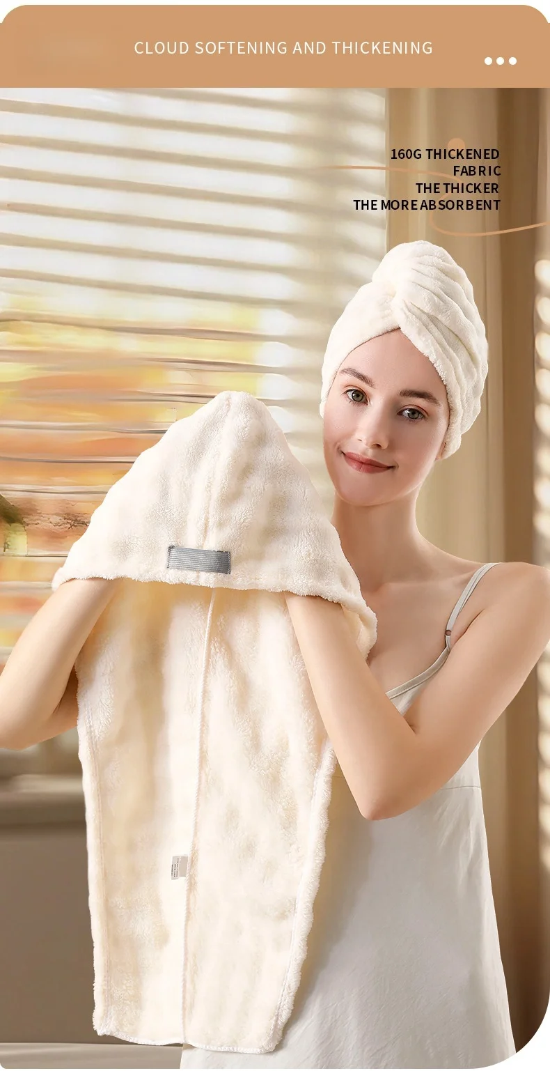 

Women's Ultra-Absorbent Hair Turban, Quick Dry Thick Microfiber Hair Wrap for Wet Hair