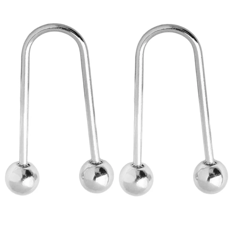 50LE 2x Spirals Buckles Double Head Brooch for Shawl Collar Secure Safe Fixing Button