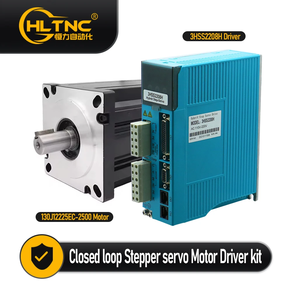 HLTNC JMK Flange 130J12225EC-2500 35NM 6.8A Motor 3HSS2208H 4A Driver Three-phase Closed-loop Stepper Motor for CNC