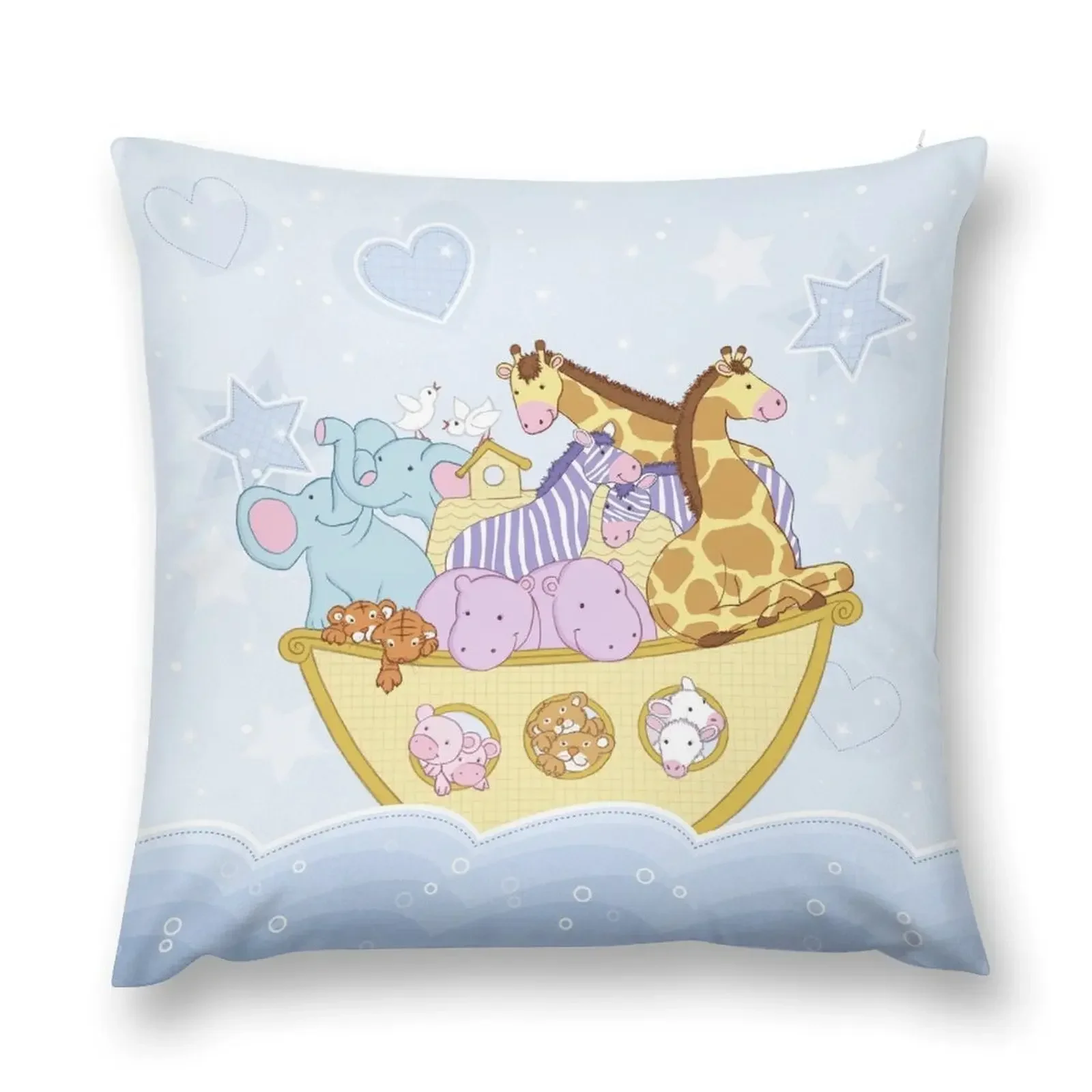 Noah's Ark (blue) Throw Pillow Decorative pillowcase Christmas Pillowcase Pillow Covers Decorative pillow