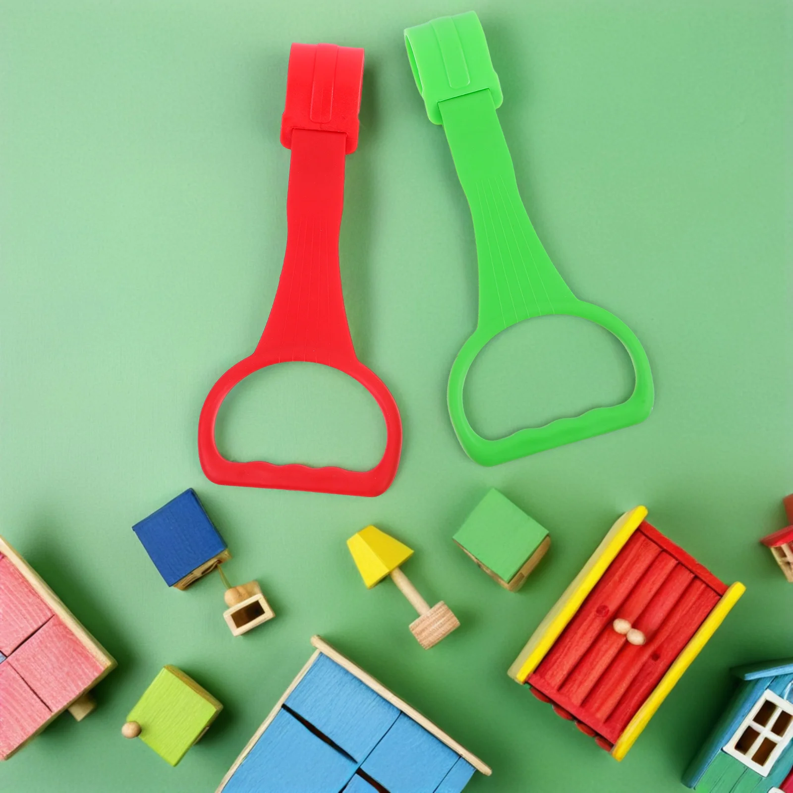 4Pcs Baby Pull Up Rings Walking Assistance Infant Toddler Crib Hanging Rings Playpen Pull Up Bars Bed Ring
