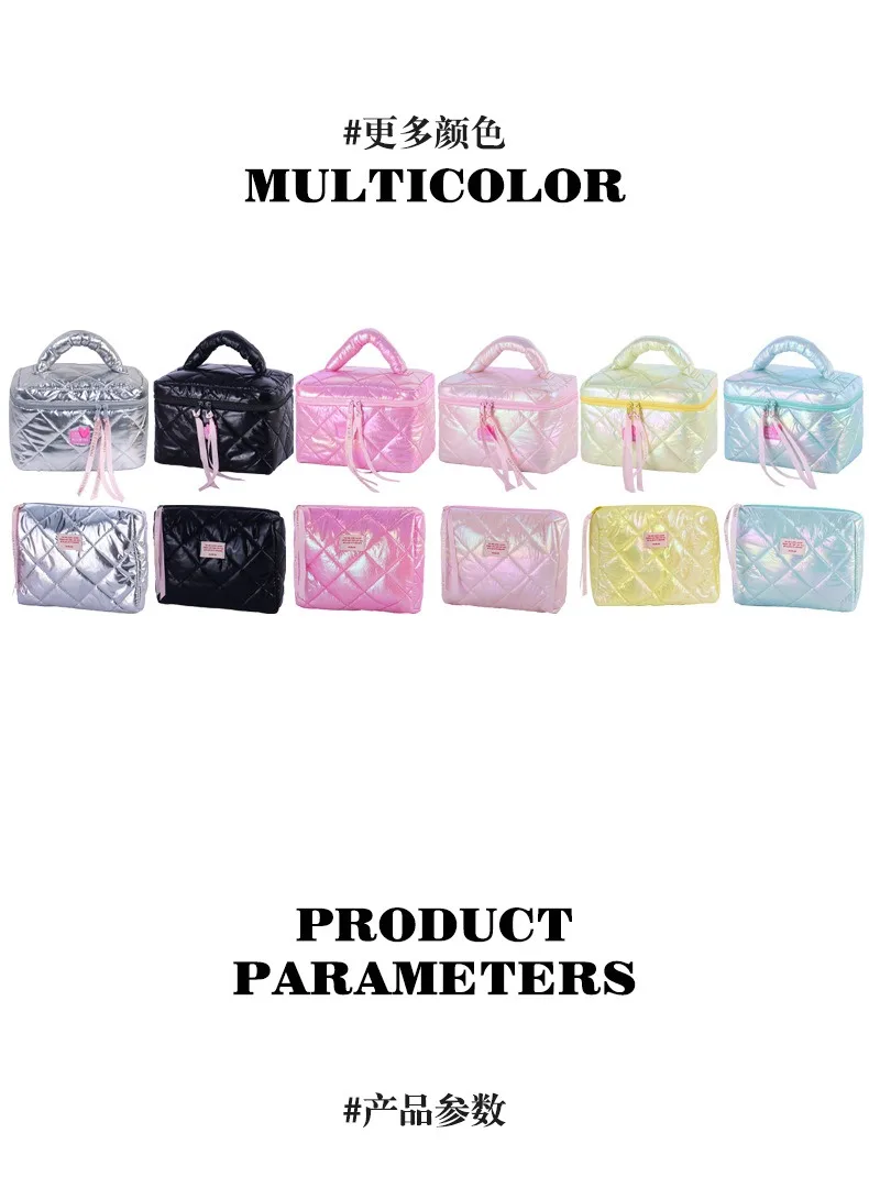 Support Customized Manufacturer Cross-border Dopamine Solid Color Handbag Makeup Bag Large Capacity Niche Design Wash and Rinse
