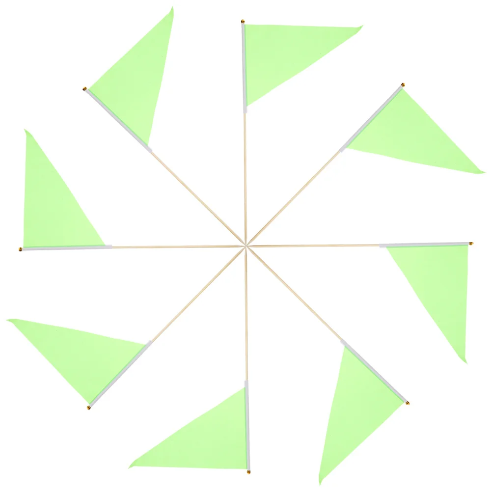 8Pcs Marking Flags Bright Colored Triangle Flags Bamboo Pole for Garden Lawn Yard Sprinkler Irrigation Dog Training Survey