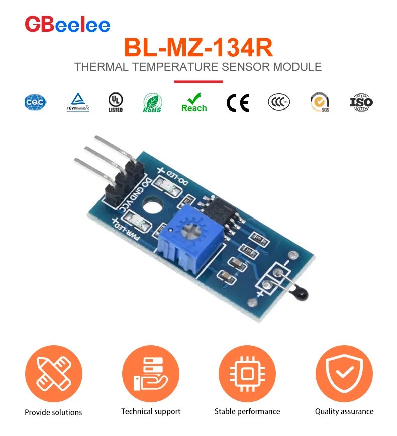 50 peças sensor térmico de 3 pinos e 4 pinos módulo sensor de temperatura termistor sensor térmico sistema de 3/4 fios