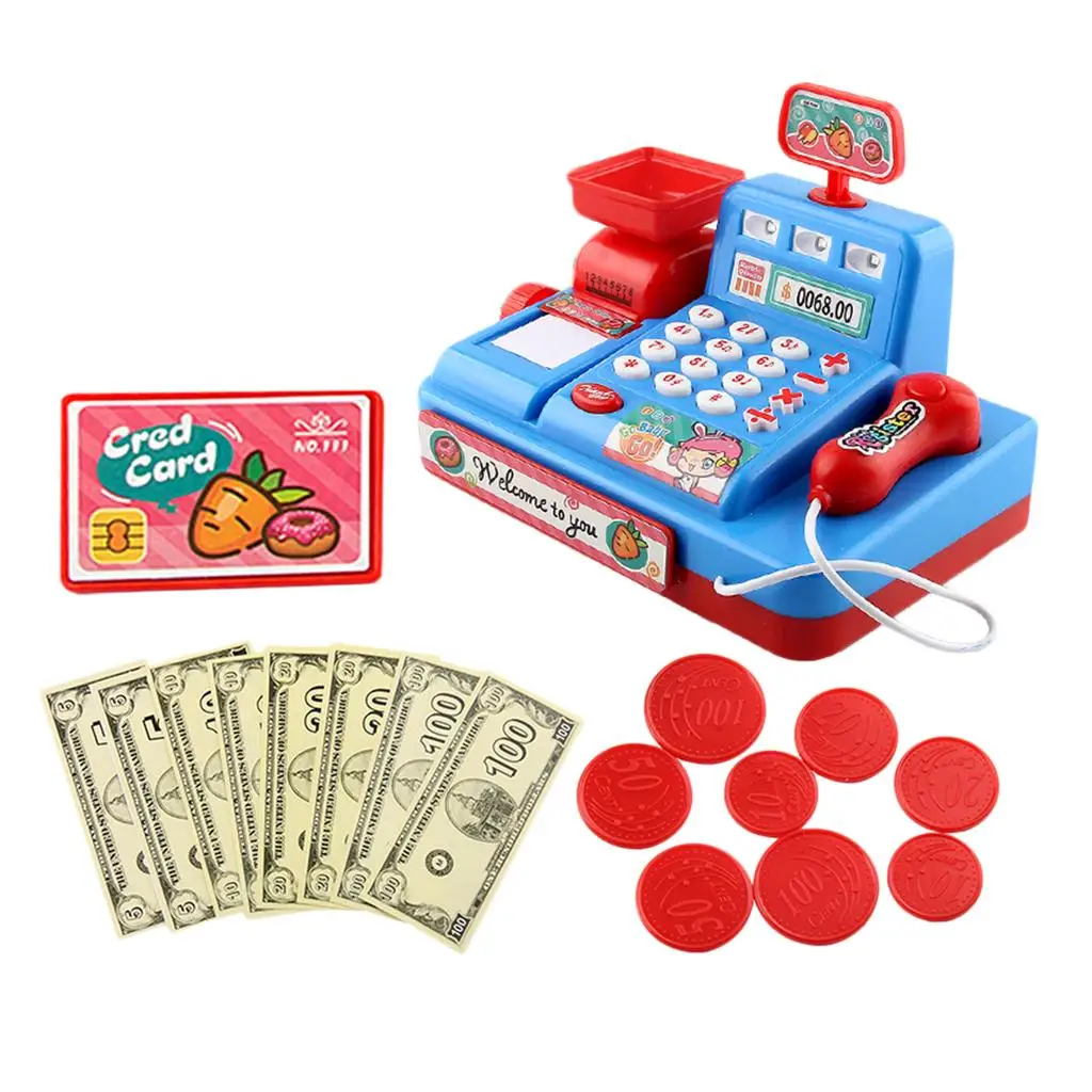 Set da gioco di finzione per supermercato per bambini, registro, regalo di compleanno per giocattoli