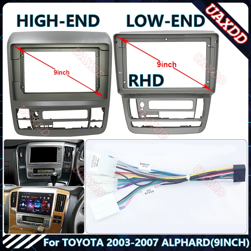 For TOYOTA 2003-2007 ALPHARD 9INCH RHD Car cd Radio Android Stereo audio screen multimedia video player navigation Harness frame