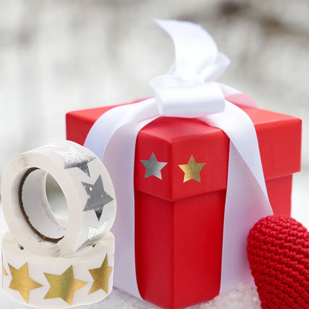 

Star Stickers 4 Rolls Shiny Coated Paper Kids Reward Self Adhesive Waterproof Beautiful Glossy Clean Surface Sticker