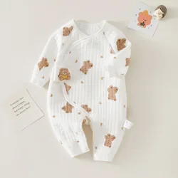 AYNIGIELL 2024 Newborn Baby Clothing Autumn Winter Warm Cotton Baby Rompers Pajamas for Girls Boys Infant Home Wear Baby Clothes