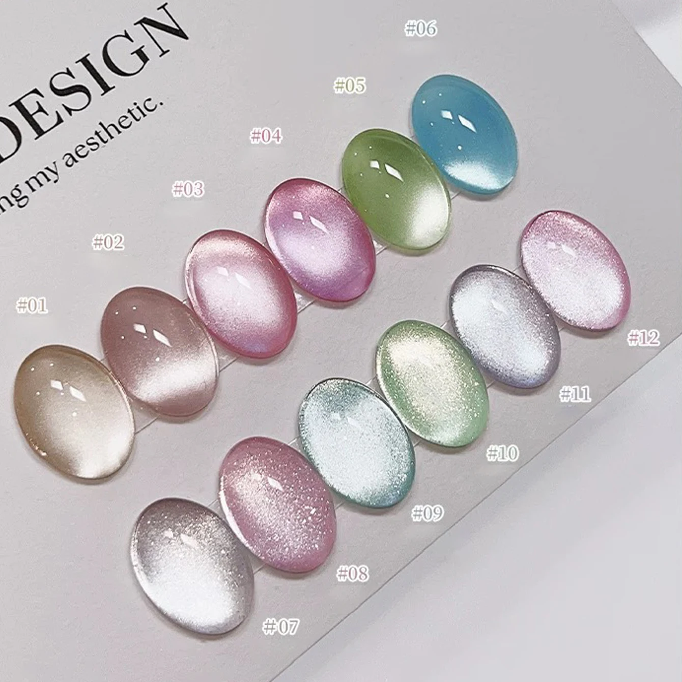 12 STUKS Set 2025 Nieuwe Nail Art Zodiac Aurora Sprankelende Cat Eye Kleurrijke Meteor Kristalglas Gel Nagellak, Duurt voor 28 Dagen