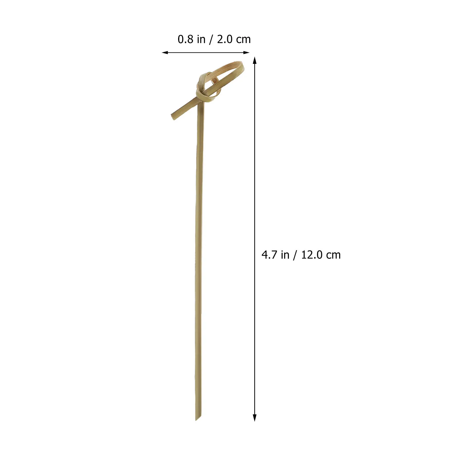 100Pcs Bamboo Cocktail Sticks Knotted Top Rustic Design Slanted Pointed End for Drinks Fruit Skewers Appetizer Picks Party Bar
