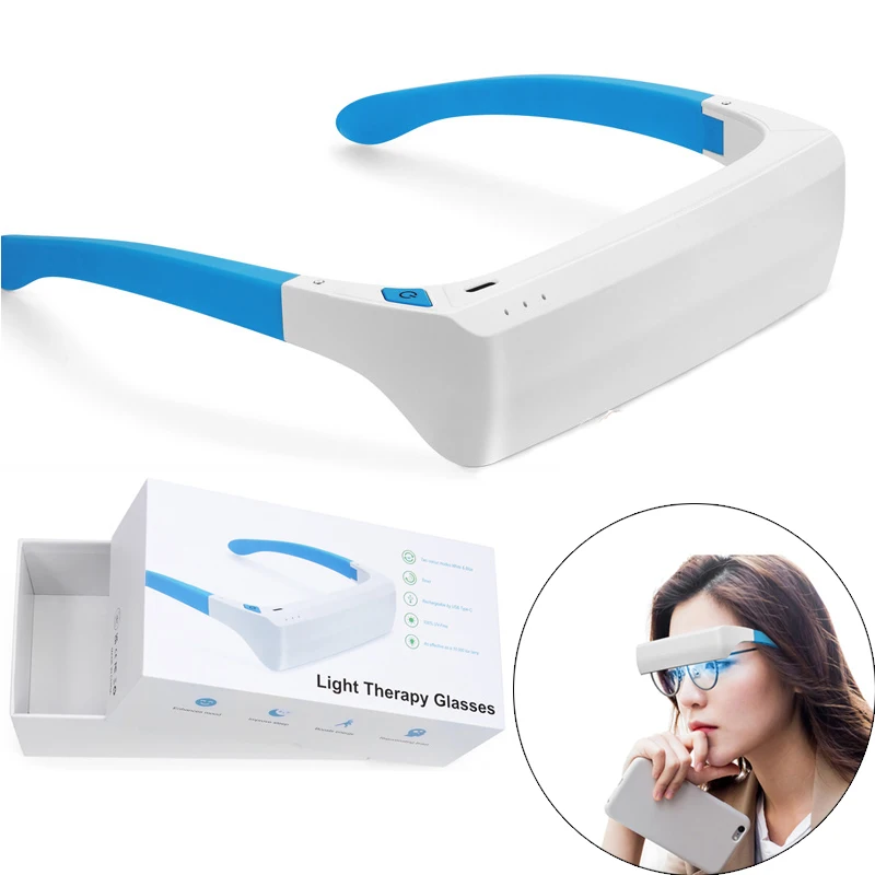 

SAD Light Therapy Glasses Anti-Aging Eyes Fatigue Relief Relaxation Relieve Dark Circles Phototherapy Eye Massage Beauty Device