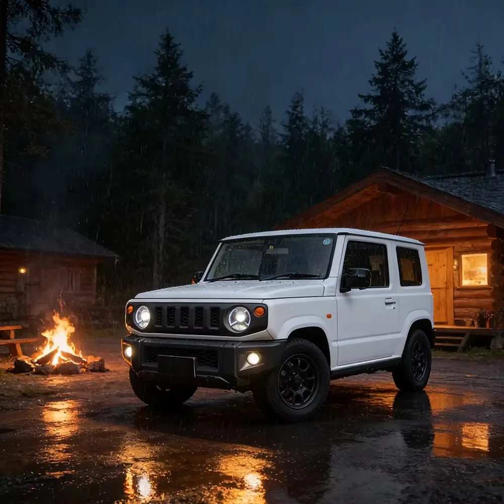 

Для Suzuki Jimny 2019-2023: Комплект фар с LED-эффектом запуска, линзами-проекторами и функцией Plug and Play. Аксессуары для автомобиля.