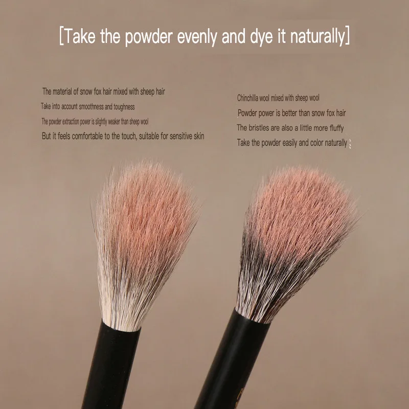 Reverse Age Sandalwood T70 Hair Sloping Blush Ultra Soft Lightweight For Beginners Portable Makeup Brush