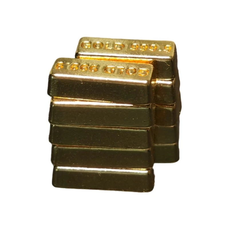 

10Pieces Realistic Mini Gold Bar Models for Model Train Layouts 15UB