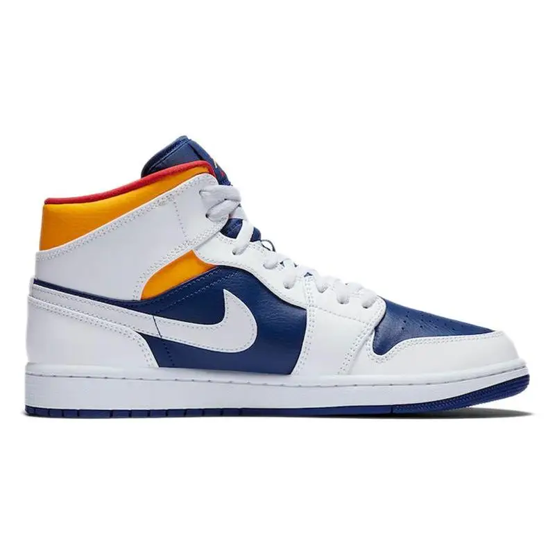 Nike Jordan 1 Mid Royal Blue Laser Orange Sneakers shoes 554724-131