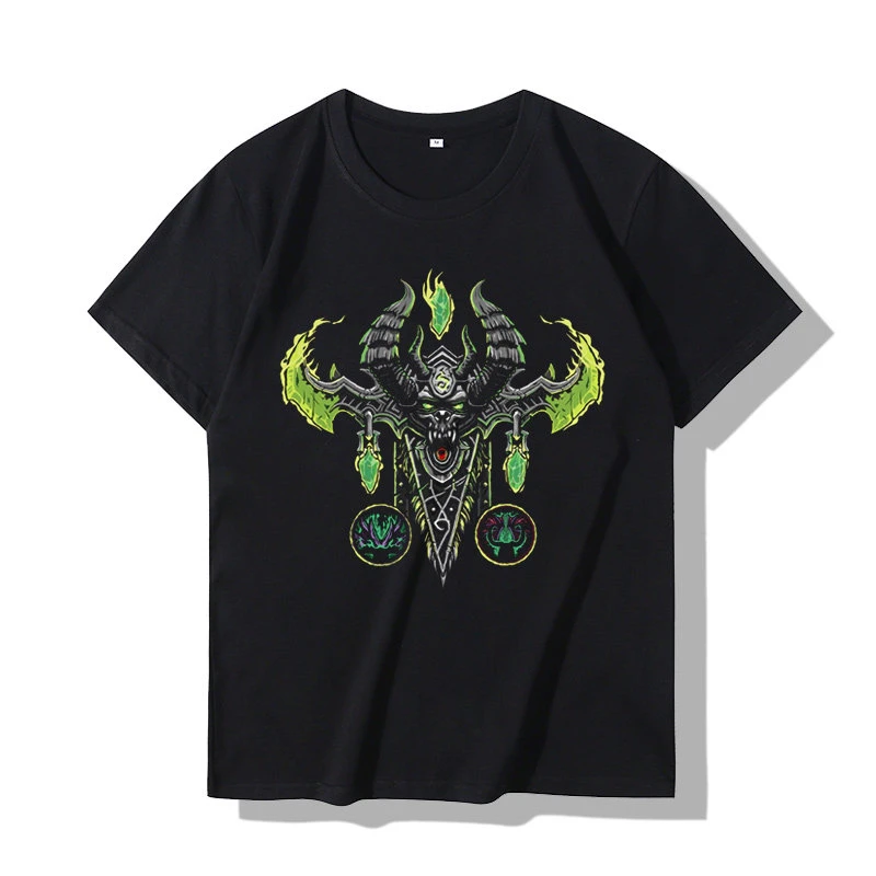 Summer New World of Warcraft Short Sleeve T-shirt Summer Alliance Tribal Classic WOW Perimeter Men and Women Cotton Half Sleeve