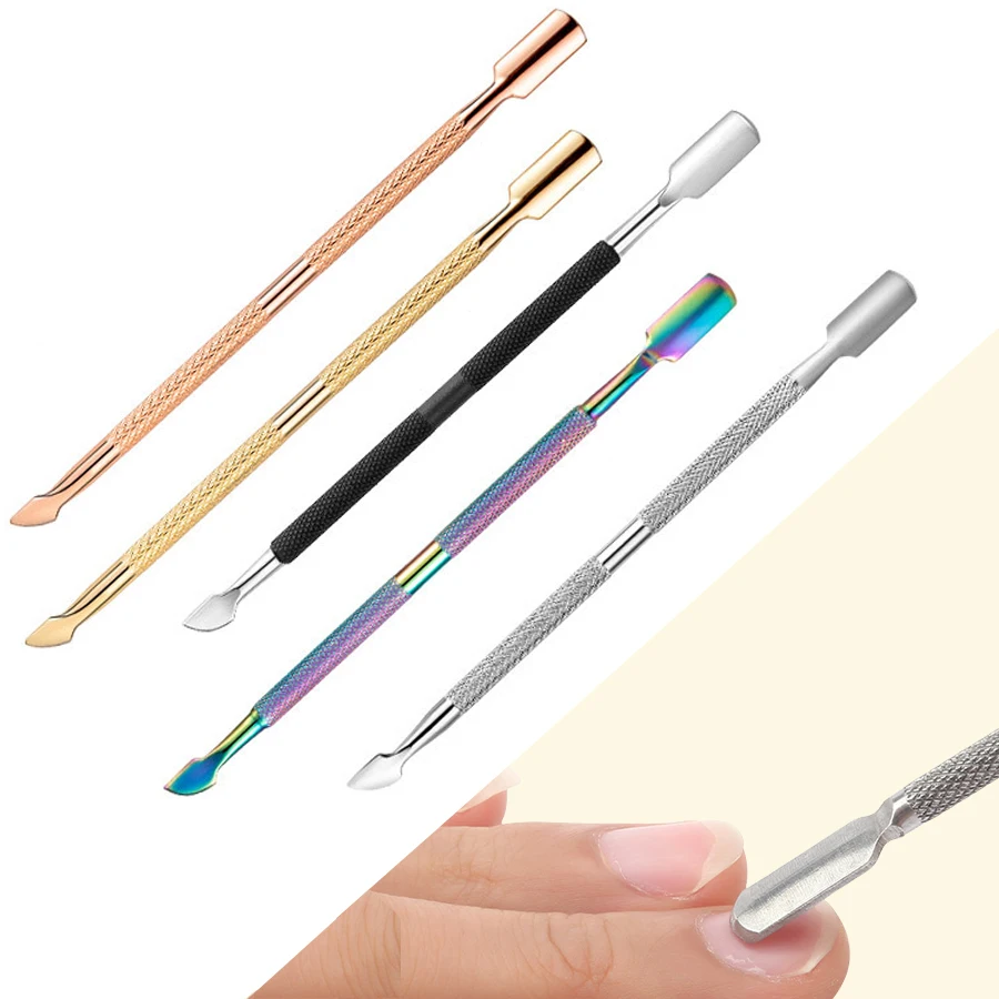 

Stainless Steel 2-Way Cuticle Pusher And Dead Skin Remover Tool for Pedicure Manicure Nail Care Cleaner