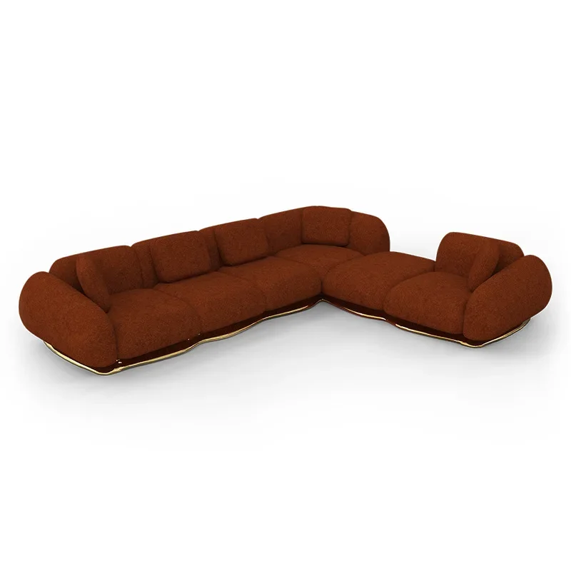 High-end living room fabric sofa large flat-layer home multi-person sofa
