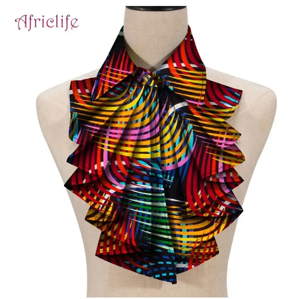 New Fashion African Print Ankara Tie for Women Triangle Ankara Fabric Cravat Africa Tie WYA027