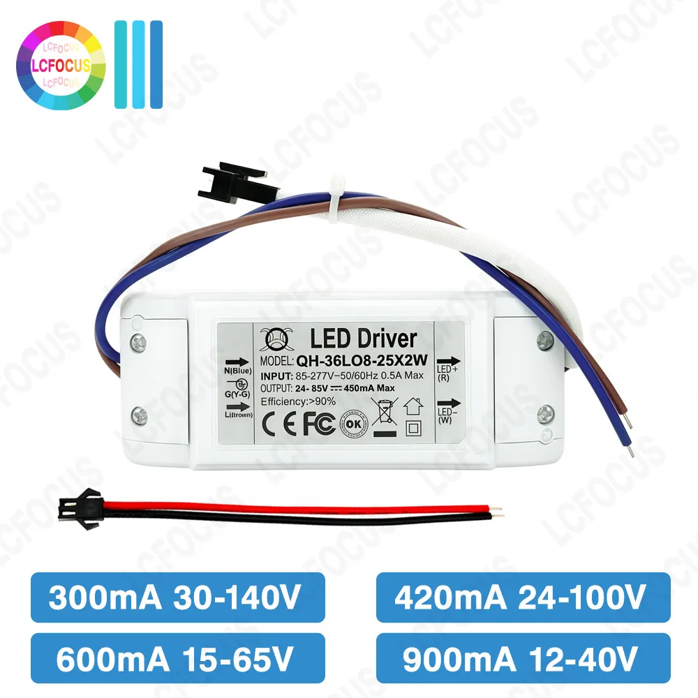 12W 15W 20W 24W 30W 36W 40W LED Driver DC 30-140V 15-65V 12-40V 300mA 420mA 600mA 900mA Power Supply Lighting Transformers