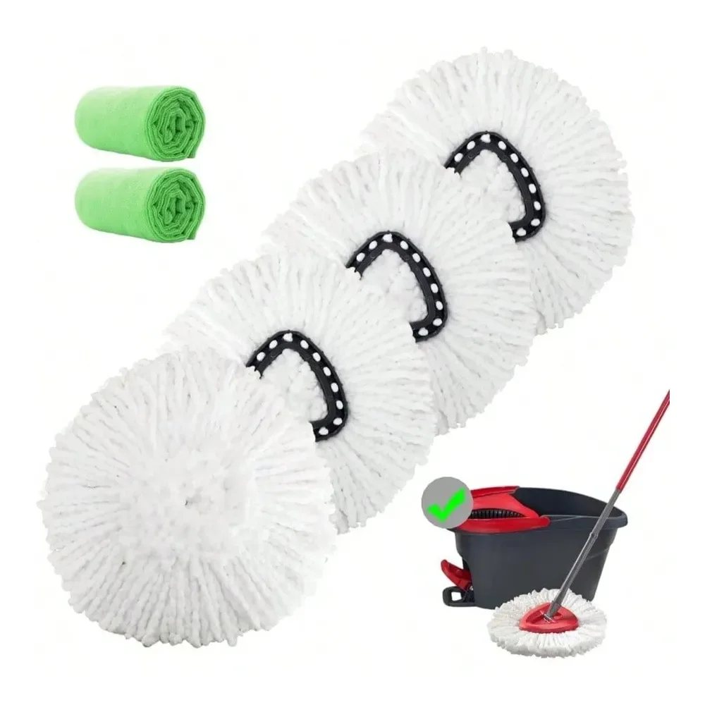 

Pack Spin Mop Heads Microfiber Mop Refills Replace Heads All Hard Surfaced Floors Includes 2 Microfiber Cleaning Cloths