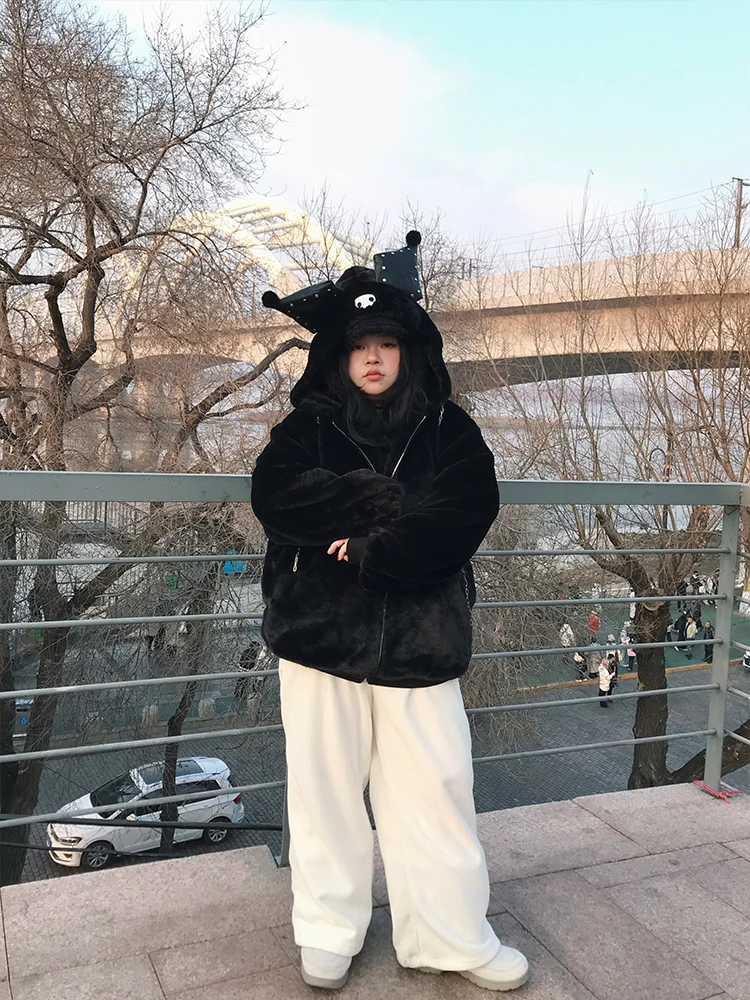 

Зимние повседневные свободные брюки больших размеров на флисовой подкладке, широкие брюки цвета хаки для женщин, удобные свободные брюки прямого кроя