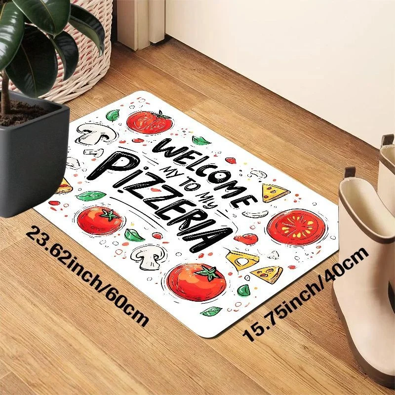 Pink Background Pancake Seamless Print Door Mat Non-Slip Kitchen Indoor Entry Rug