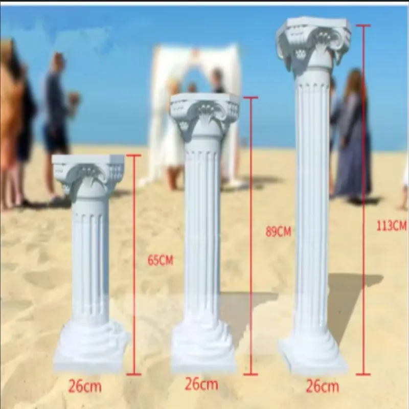 65cm 113cm Wedding Decoration Roman Column Plastic White Rome Pillars Party Flower Stand Holder LED Lighting Photography Props