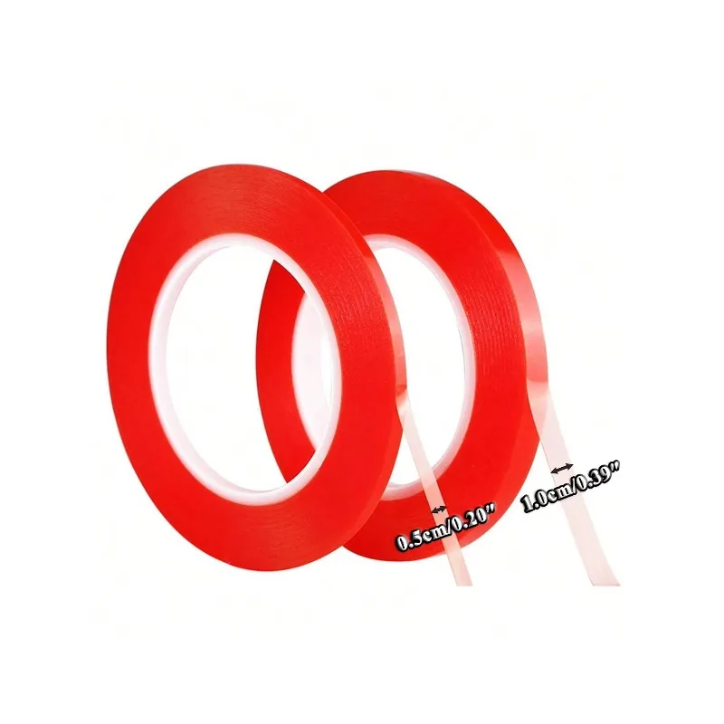 1 to 5 Rolls Double Sided Red Adhesive Nail Tape Strong Acrylic Glue Strip for Nail Tips Extension DIY Manicure Tools