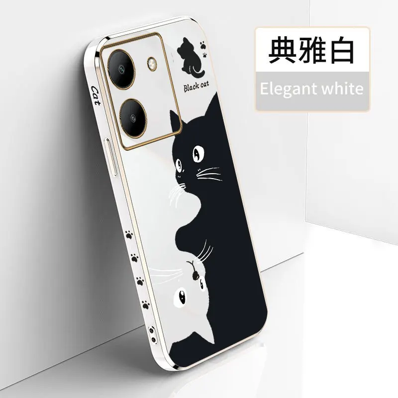 7 Taichi Cat Plating Phone Case For Infinix Smart 6HD 6 4 4C Zero XNeo XPro X 20 Hot 20 12 11 10 9 Cover